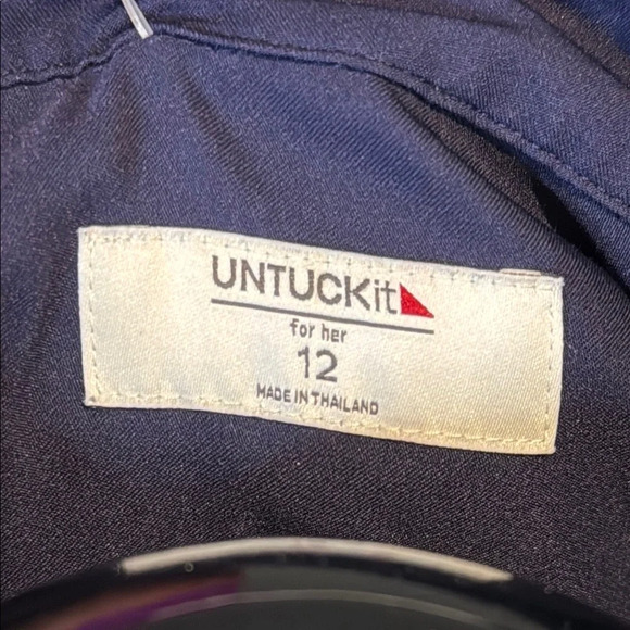 UNTUCKit Women’s 12 Classic Long Sleeve Wrap Dress in Deep Blue - Picture 2 of 8